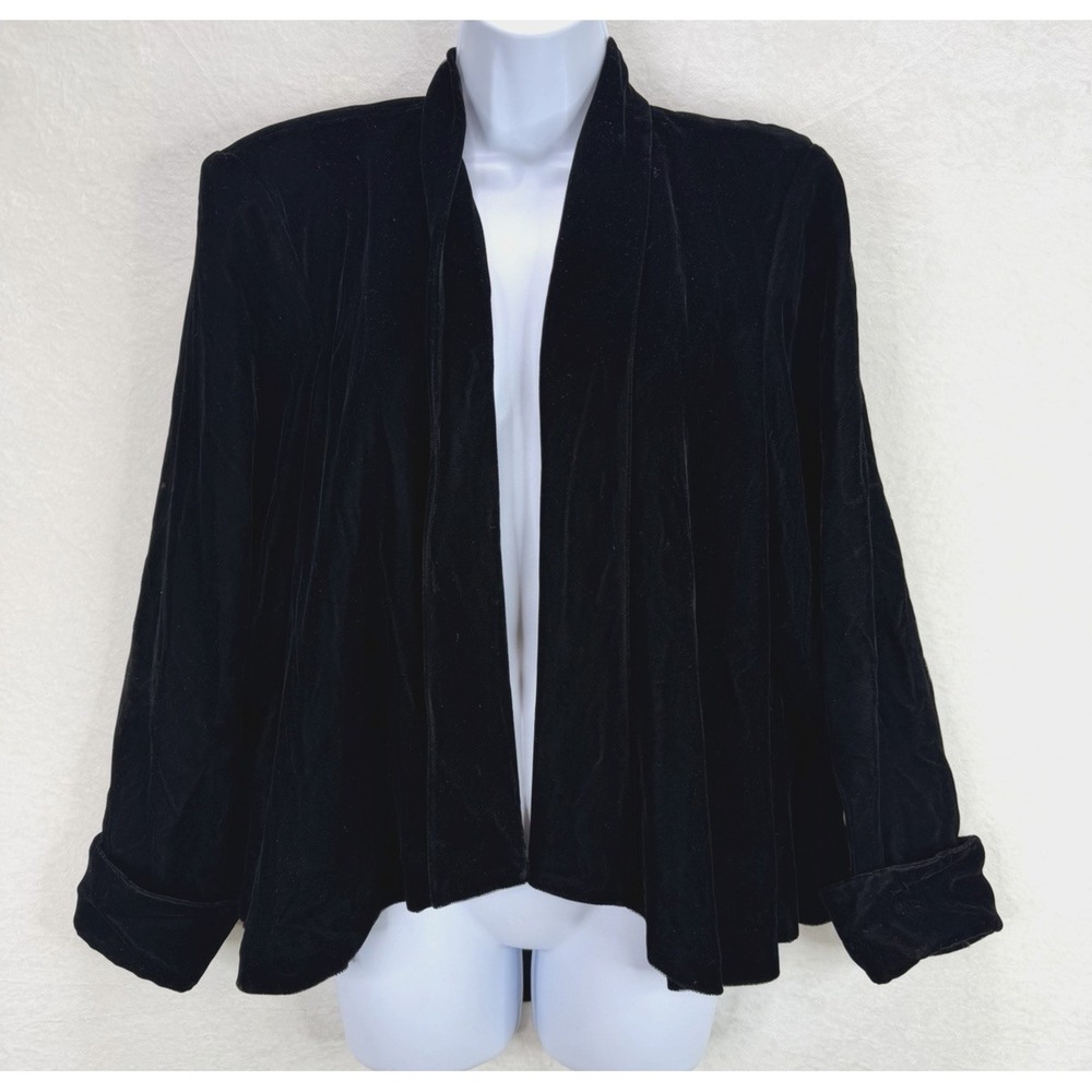Alex Evenings Women's Black Velvet Jacket Size Large